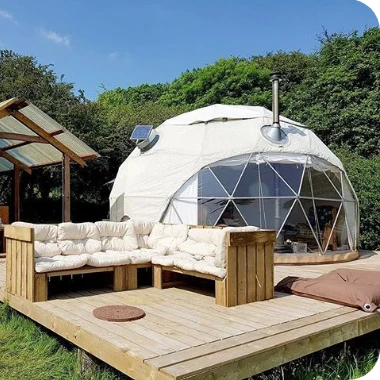 4/5/6/7m Trade Show Tent Diameter Igloo Geodesic Dome Steel Structure Camping Tent Hotel Luxury Dome House