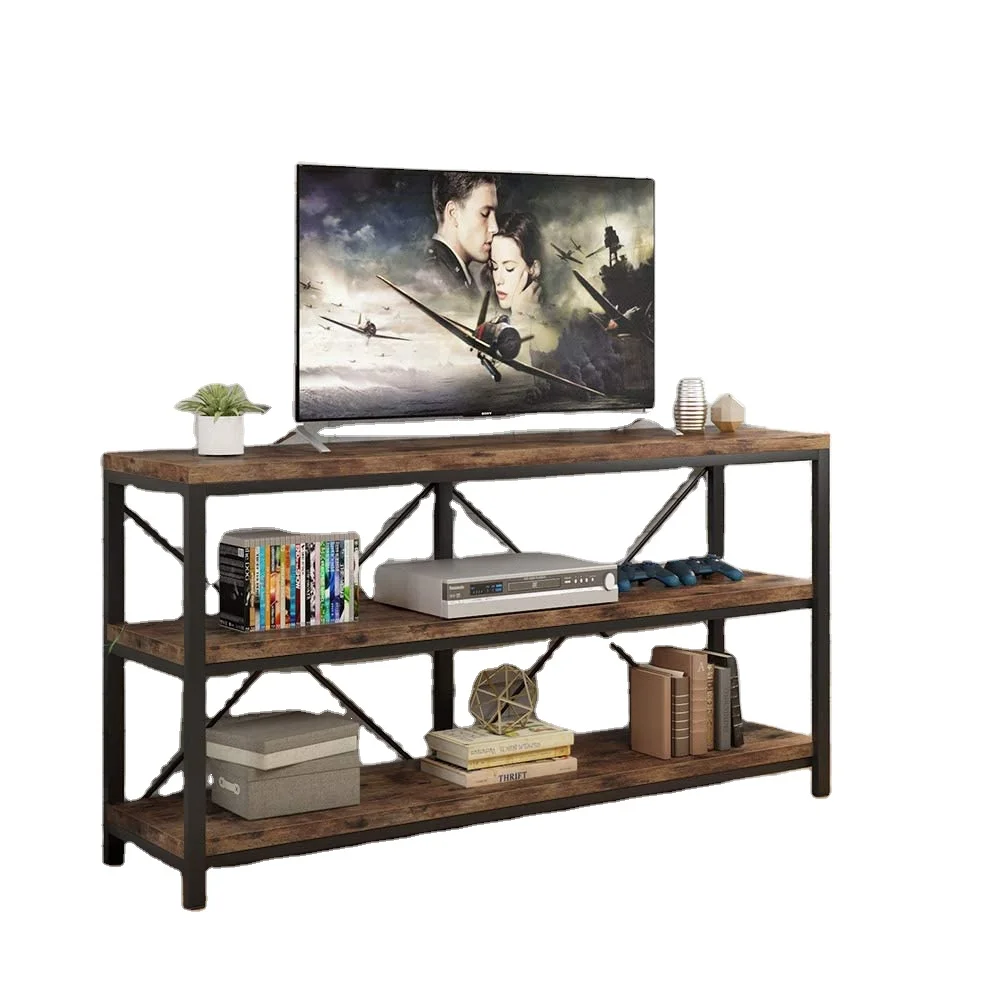 Combohome Modern Wooden Sofa Table 3 Tiers Industrial Narrow Long Sofa Table TV Stand with Shelves for Hallyway Living Room