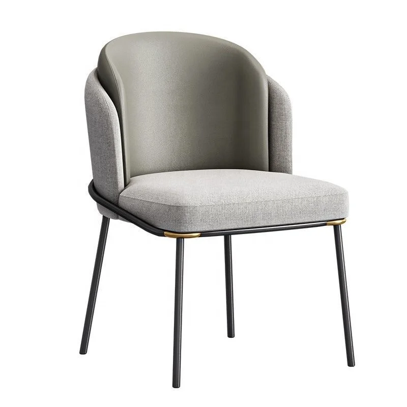 Molded leather upholstered Dining room Chair restaurant coffee shop dining chairs with metal legs