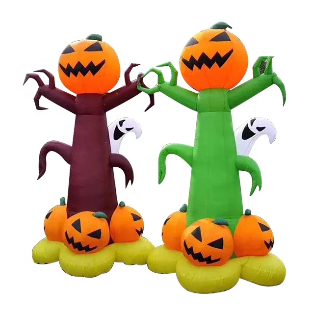 Giant halloween holiday outdoor decorations inflatable air blown halloween pumpkin inflatable tree