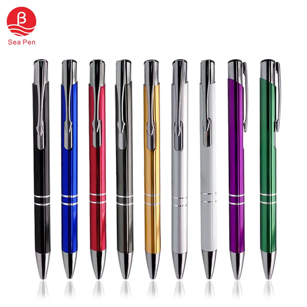 Hot Sale Metal Ball Pen Press Aluminum Rod Metal Write Smoothly Advertising Gift Ballpoint Pen Can Custom Logo