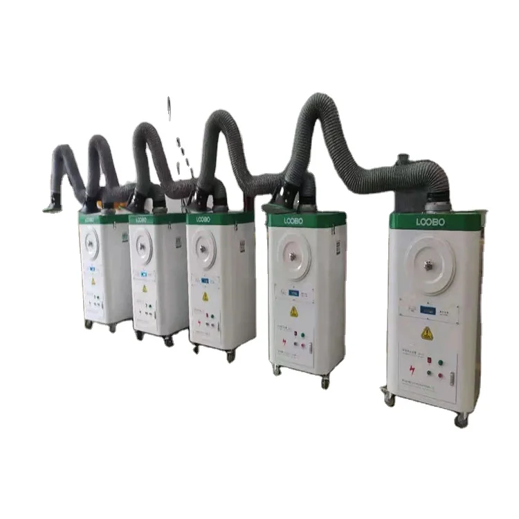 China Loobo indoor smoke capture welding fume extractor for metal fabrication workshop TIG MIG welder