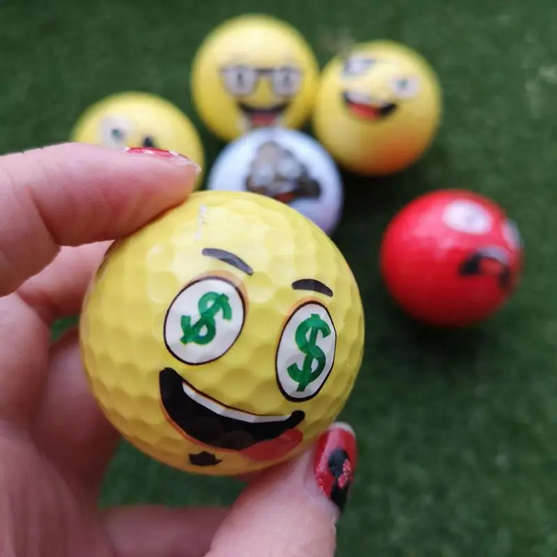 High quality 2 layers color pattern golf balls expression funny golf ball