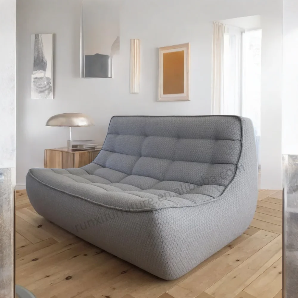 Customizable Fabric and Leather Module Combination Soft and Comfortable Living Room Hall Sofa