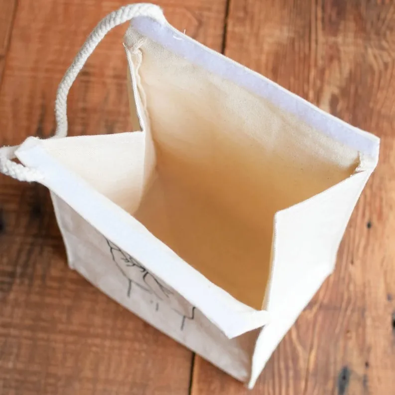 Waterproof Thermal Tote Cotton Waxed Canvas Lunch Bag