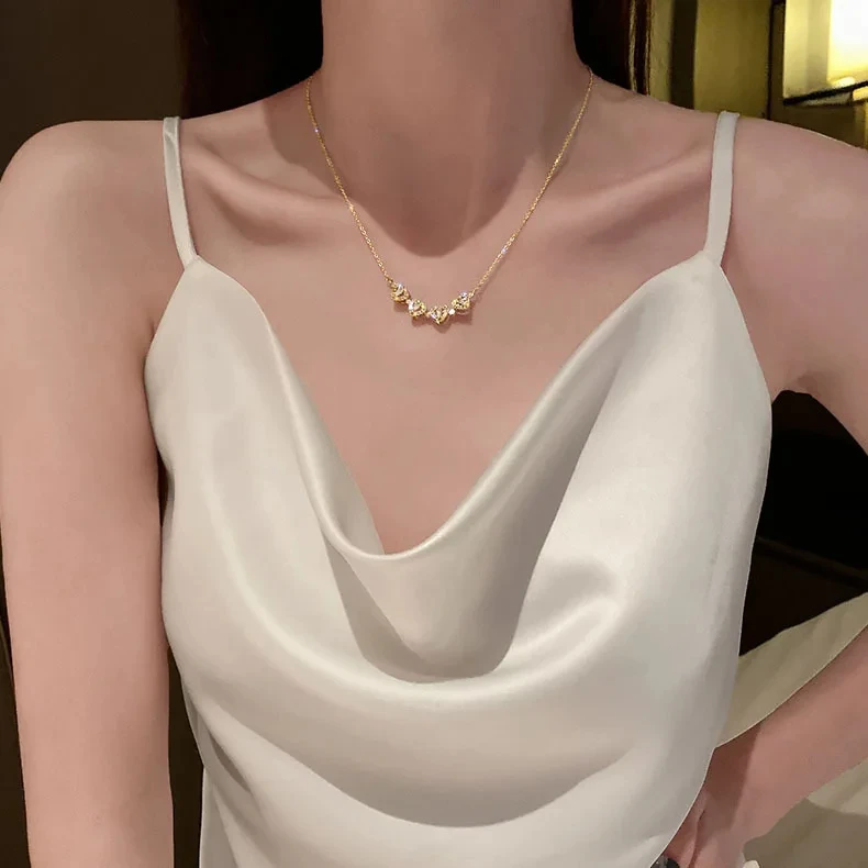 fashion hip hop jewelry 2 in 1 transformable 925 silver four leaf clover chain necklace for women girls ladies