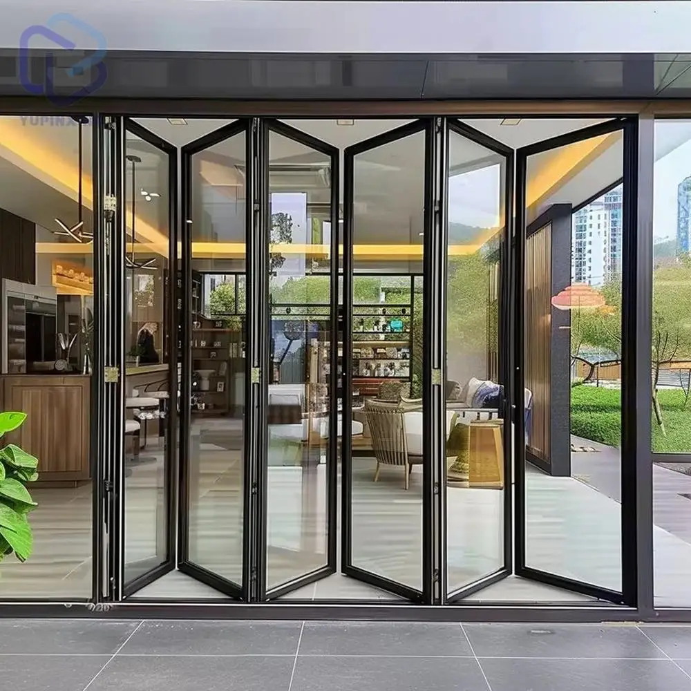 Frosted price bifolding and windows metal slide fold glass folding patio swing accordion aluminium sliding exterior bifold door