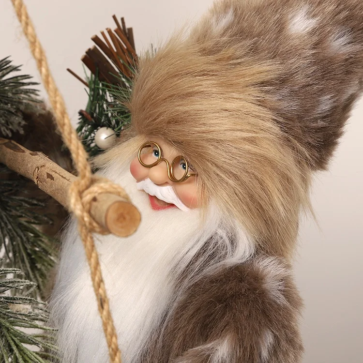 Забавная Рождественская игрушечная лестница Санта-Клаус для скалолазания украшения елки коричневый плюшевый подъем с веревочной лестницей