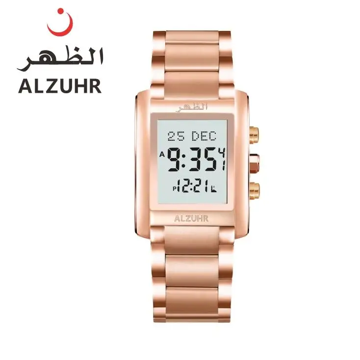 Original price muslim qibla direction wrist watch islamic azan watches time reminder ALZUHR507.