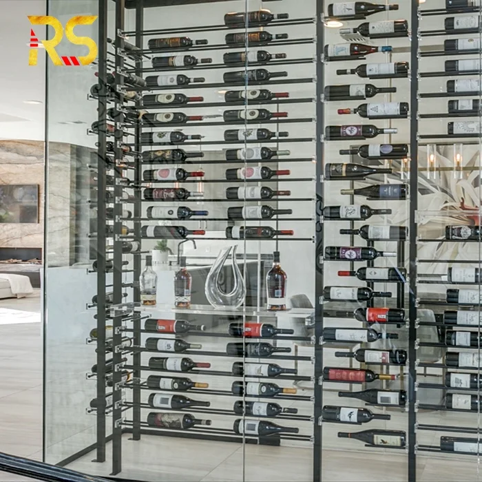 Foshan Wine Peg Bottles floor to ceiling Wine Rack modern display wine cabinet for living room