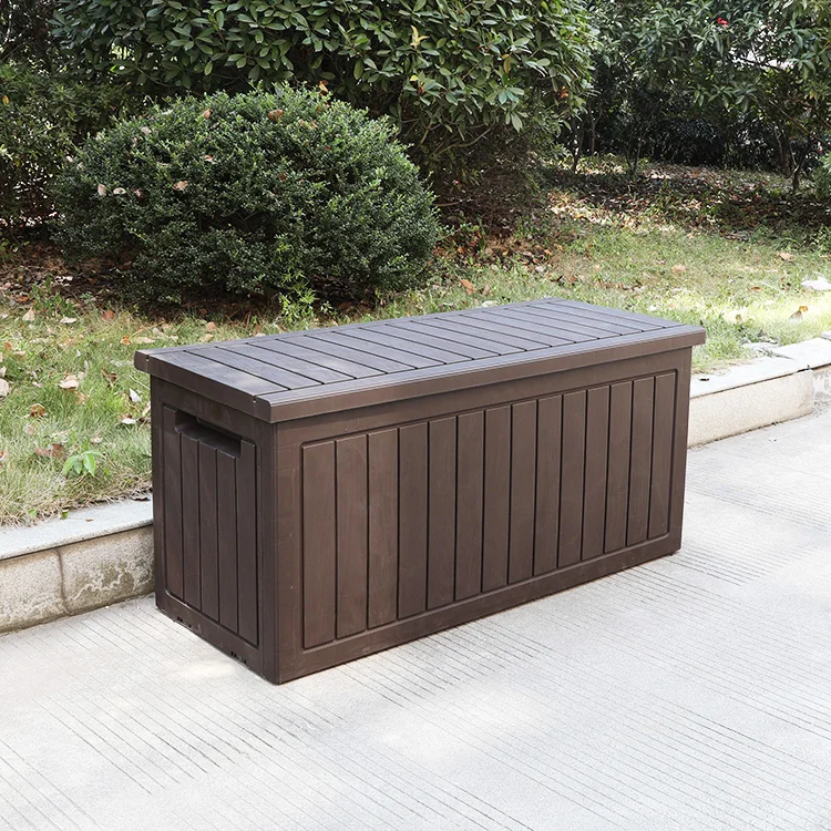 285L Waterproof Bench Deck Box Garden Plastic Outdoor Storage Box