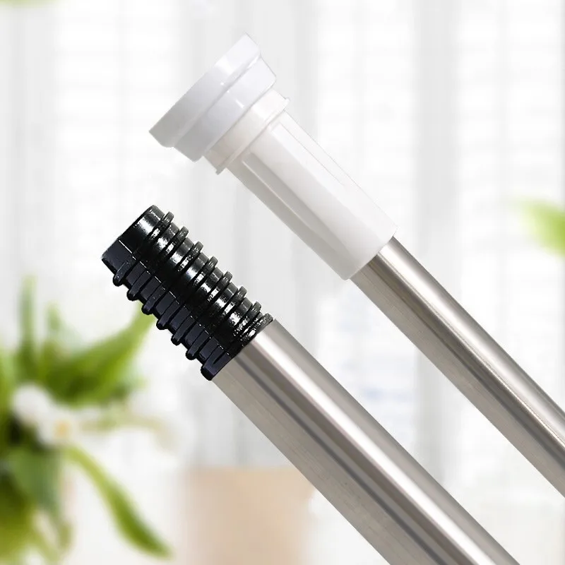 Wholesales hot sale shower and bathroom curtain rod stainless steel install telescopic round rods long