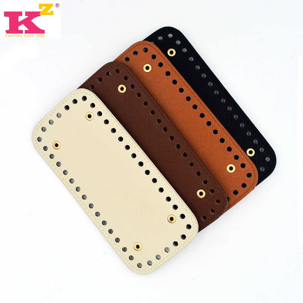 Wholesale Customized 18*8cm Crossgrain PU Luggage Fittings Diy Hand-wrapped Bottom Braided Bag Material Bottom Handbag Leather