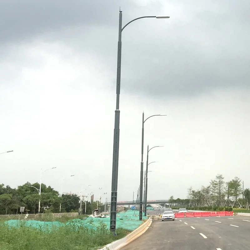 8m Octagonal Tapered Swaged Galvanized Steel Street Light Pole  Lighting tower