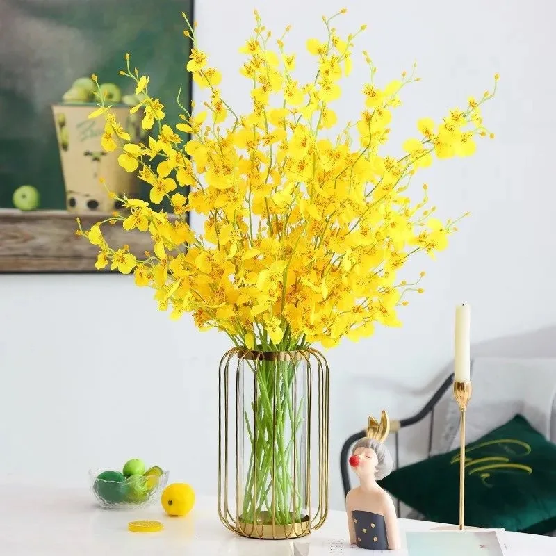 Wholesale Yellow Artificial Flowers Artificial Orchid Flower Decorative Flowers