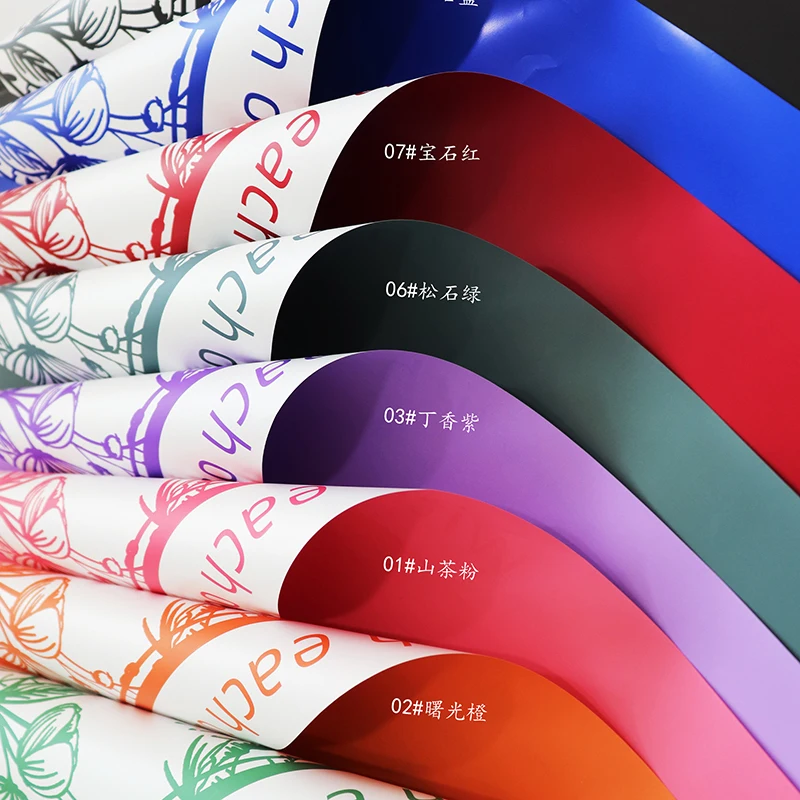 Shinewrap Factory Wholesale New Design Double Side Waterproof Flower Wrapping Paper Colorful Florist Bouquet Packaging Paper