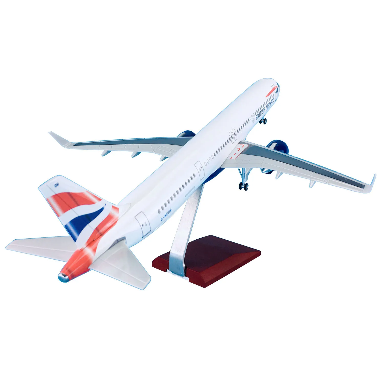 45cm 1/100 Scale British Airways Airbus A321 Neo Resin Aircraft Model with Landing Gears
