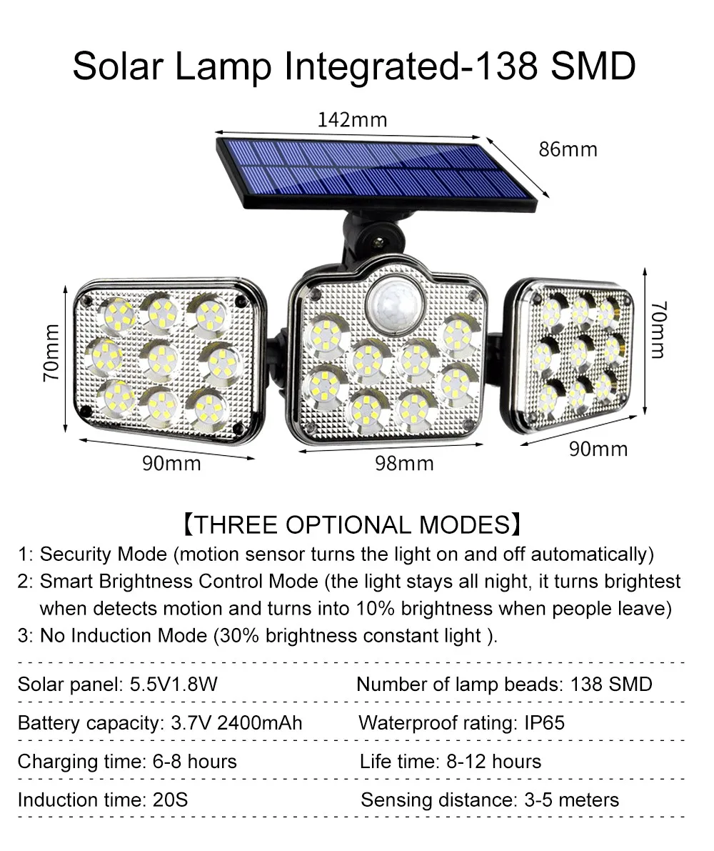 
BESEN High Quality Integrated Streetlight IP66 Outdoor Waterproof 30w 60w 90w Led Solar Garden Light 