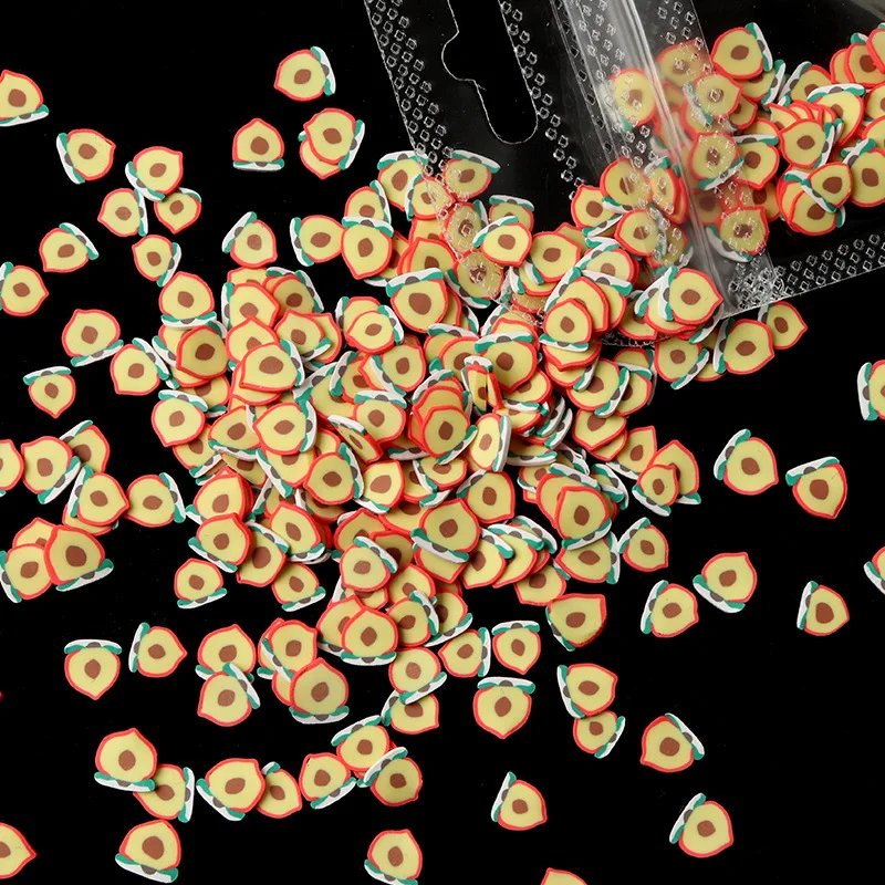 Designs Polymer Clay 3D Fruits Leaf Butterfly Nails Supplies DIY Nail Art Decoration Mixed Plastic Opp Bag Fruit Shape