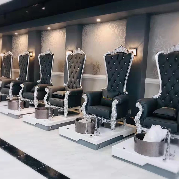 Pink Color Silver Royal Design Beauty Salon Spa Pedicure Chair Set CB-FP003