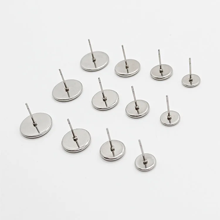 Stainless Steel Cabochon Earring Setting Blank Base Earrings Stud Base Earrings Blank Fit 8 10 12 14 16 18 20MM Glass Cabochons
