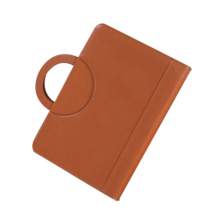 Wholesaler a4 pu leather hardcover business folder with notebook and 12-digit calculator