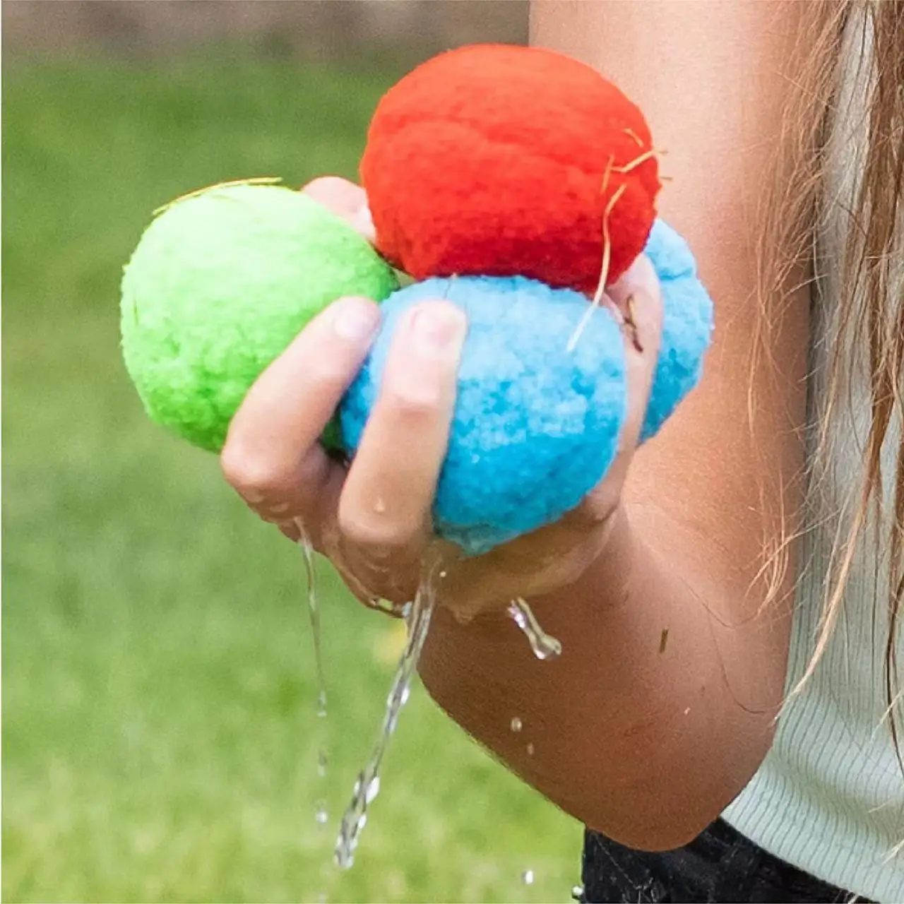 Reusable Water TOY Beach Balls, Splash Water Soaker Cotton Balls, Soft Cotton Soaker Bomb Balls for Pool Water Ball