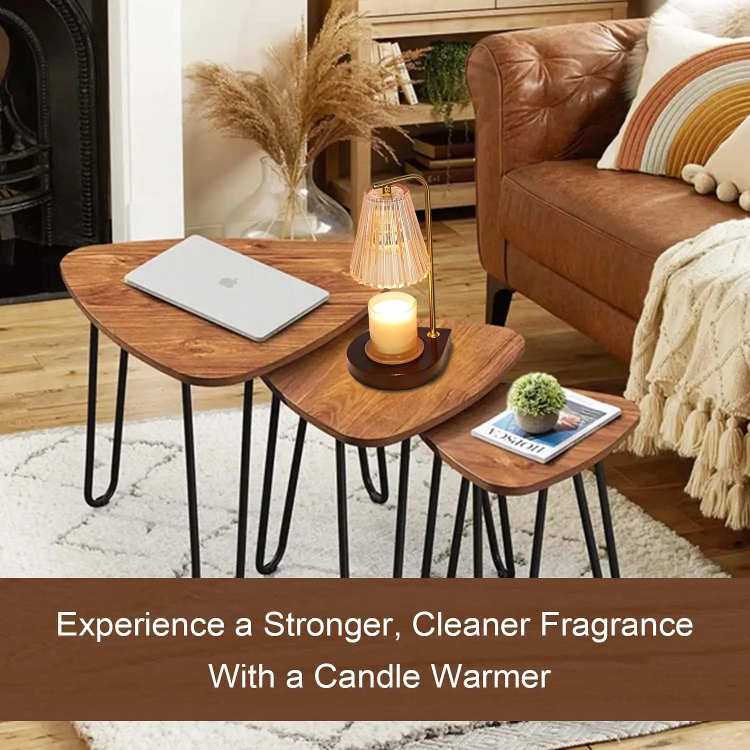 Scented Candle Essential Oil Enhances Fragrance, Dimmable Heating Retro Candle Lamp