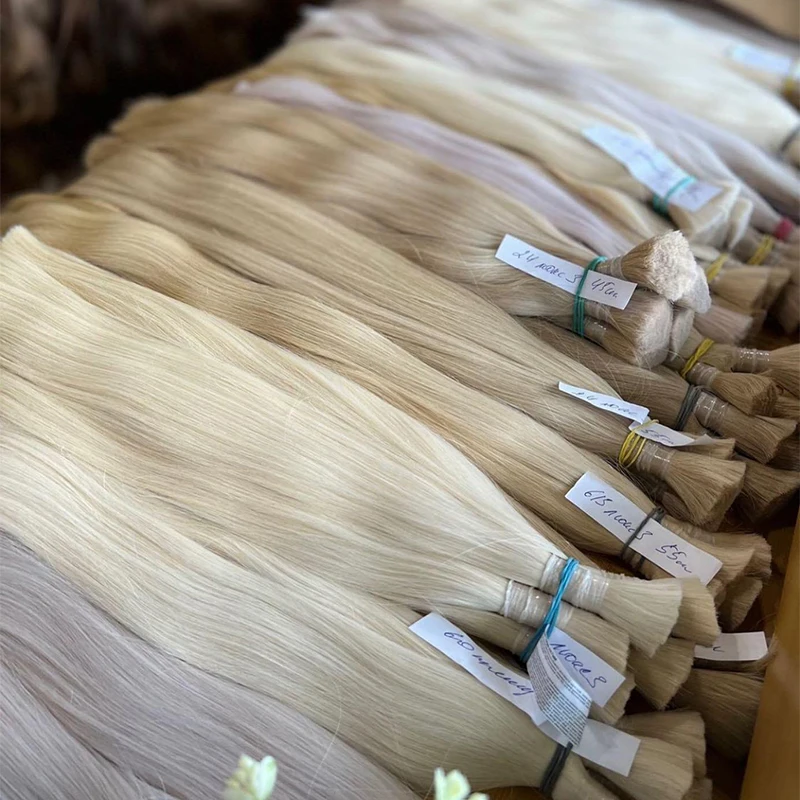 Wholesale Bulk Products Human Hair Bulk Hair Extensions 100% Silky Straight Unprocessed Virgin Indian Hair Bulk