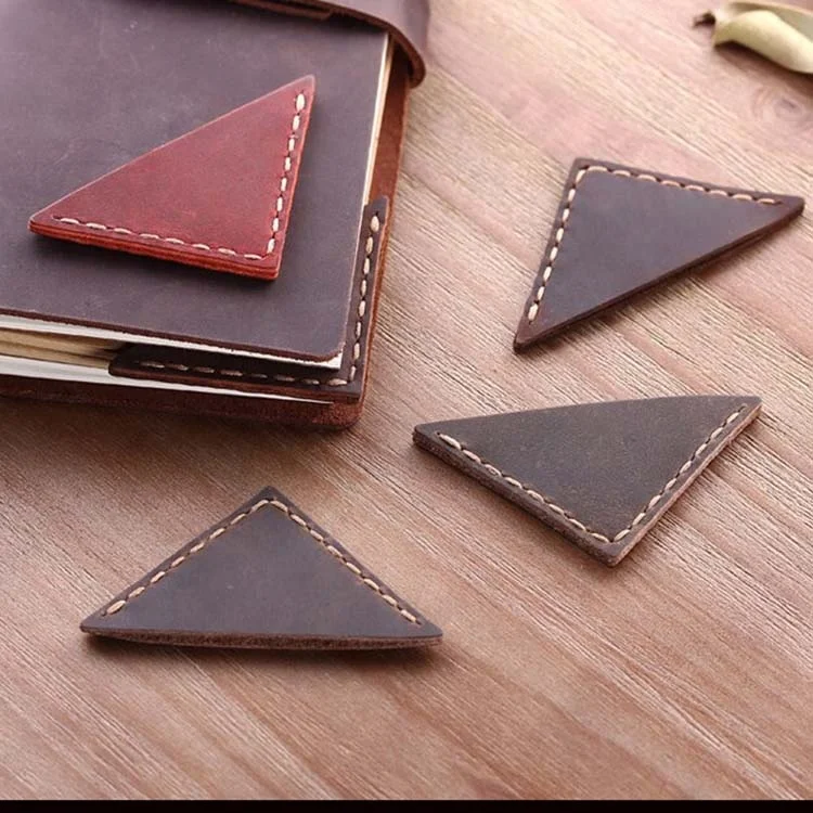 
crazy horses genuine leather bookmark customized leather bookmark triangle shape 
