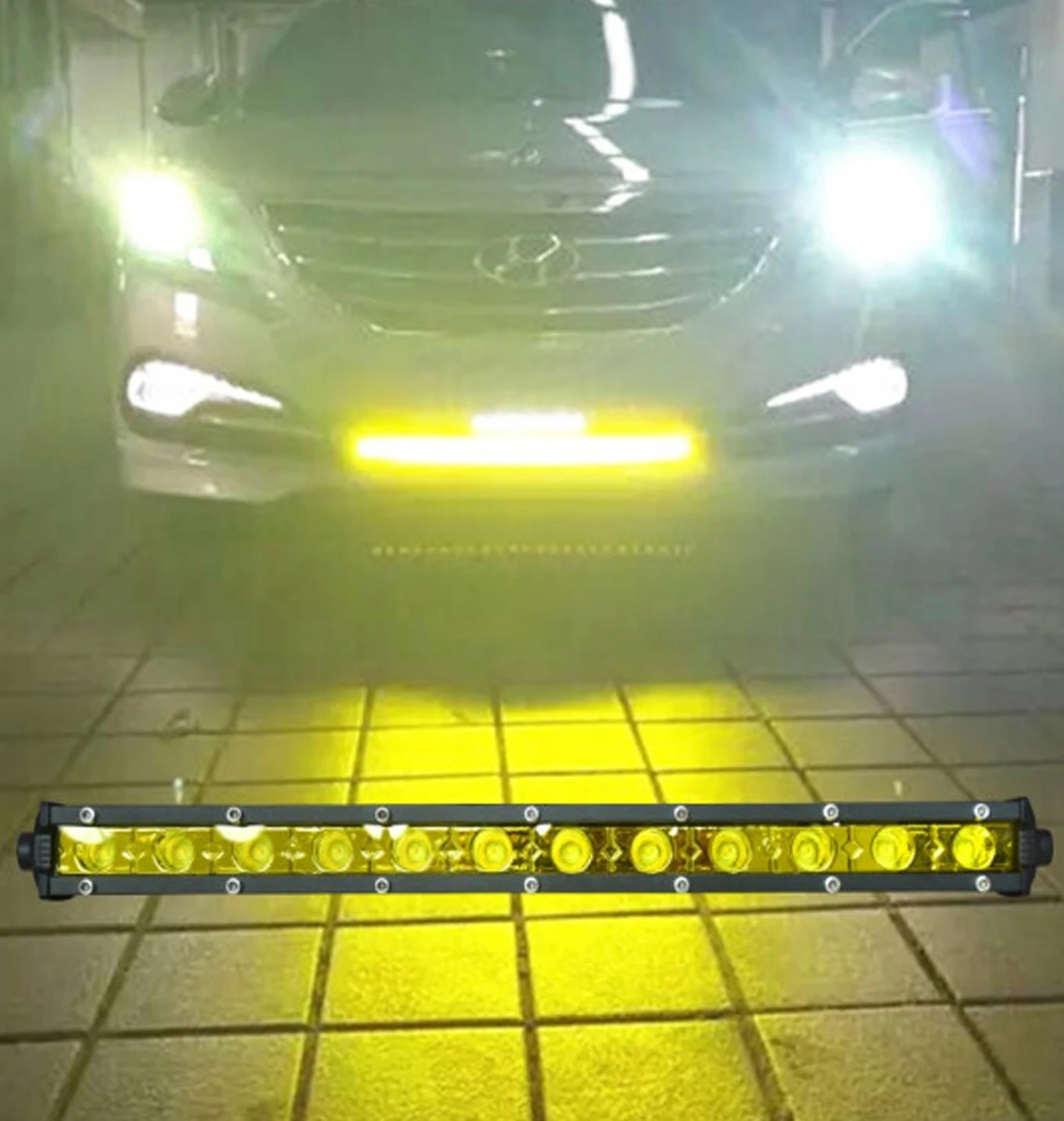 Off Road 4X4 Yellow 18W 36W 90W 7 inch 12 inch 32inch Single Row Super Slim Mini Led Light Bar for Motorcycle ATV UTV