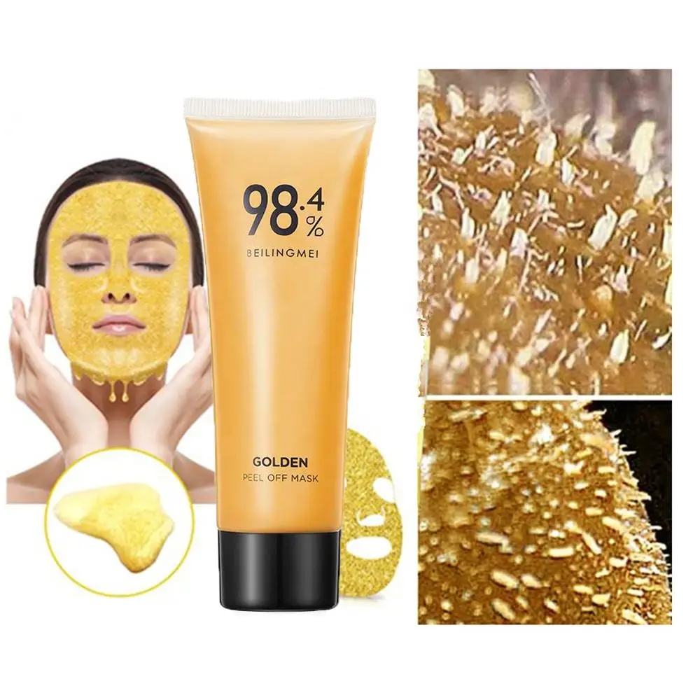 Hot Sale 24K Gold Face Peel Off Mask Deep Cleaning Whitening Dark Spot T Zone Nose Blackhead Remove Skin Care 80ml Peel Off Mask