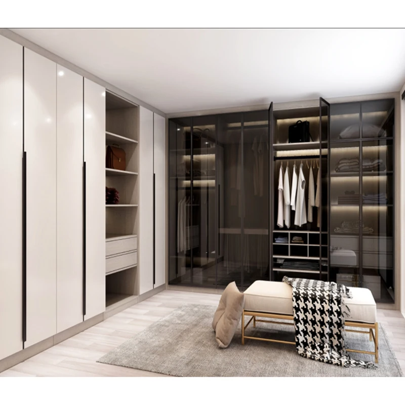 BALOM  3 doors wardrobe  bedroom solid pine wooden wardrobe design picture with mirror