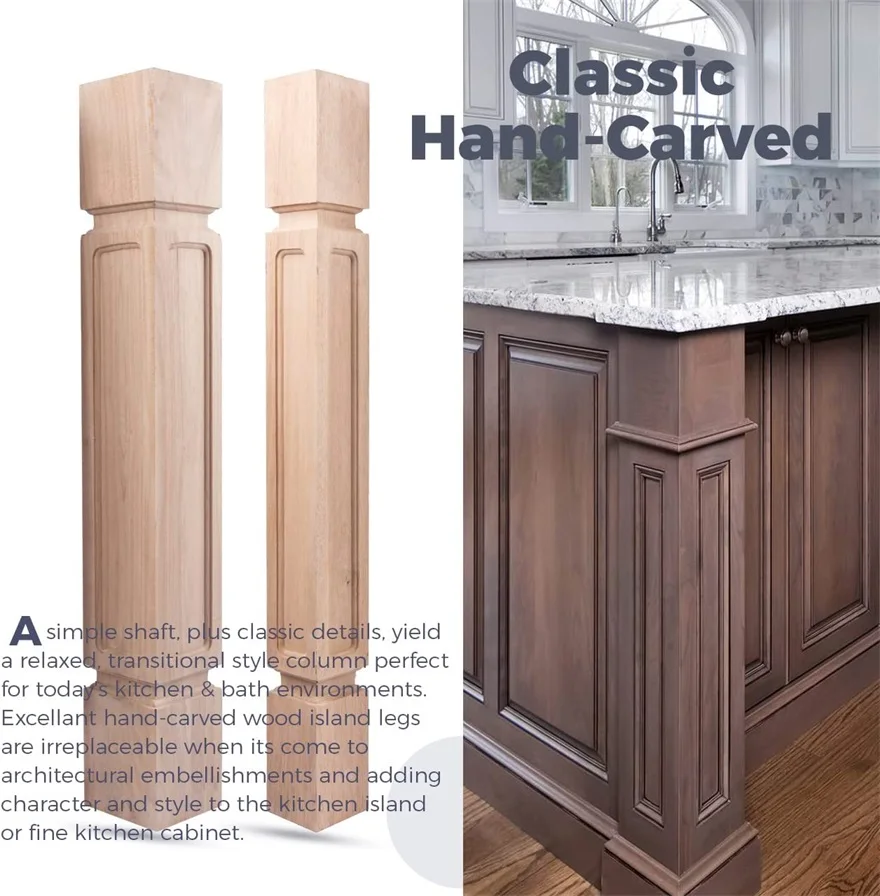 2023 Royal Beautiful Solid Wood Pillars And Baluster Luxury Stairs Decorative Wood Carved Large Column Wood Roman Newel Post