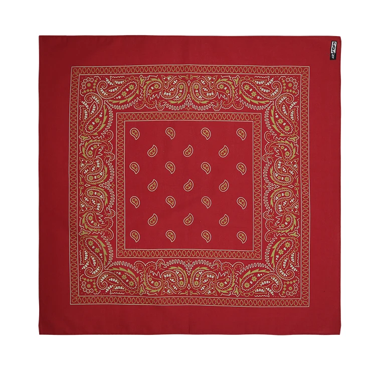 Wholesale Promotion Multifunction Colourful Custom 100% Cotton square Fabric Customized Printed Headwear Classic Paisley Bandana