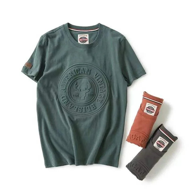 Custom Plain 3d Embossed Graphic Men T-shirt Oversized Polyester Plain T-shirt For Men Manufacturers Cotton T-shirt