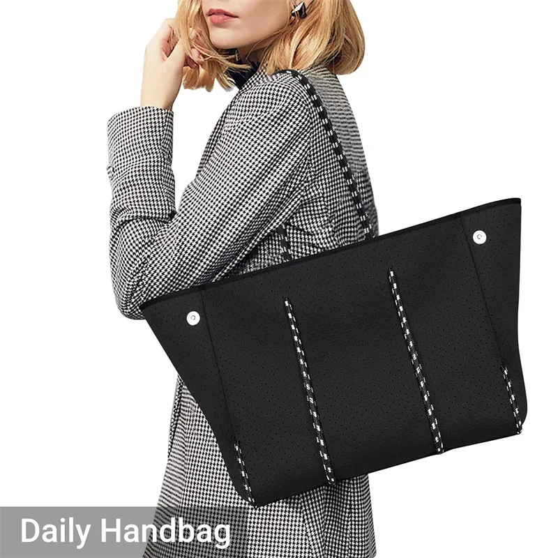 Large Beach Bag for Women Neoprene Material  Handbag For Travel Durable  Gym Shopping Picnic Tote Bag