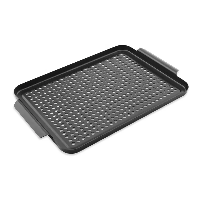 OEM Factory Home Kitchen BBQ Tools Pizza Bakeware Barbecue Square Perforated Baking Pans Nonstick Bakeware