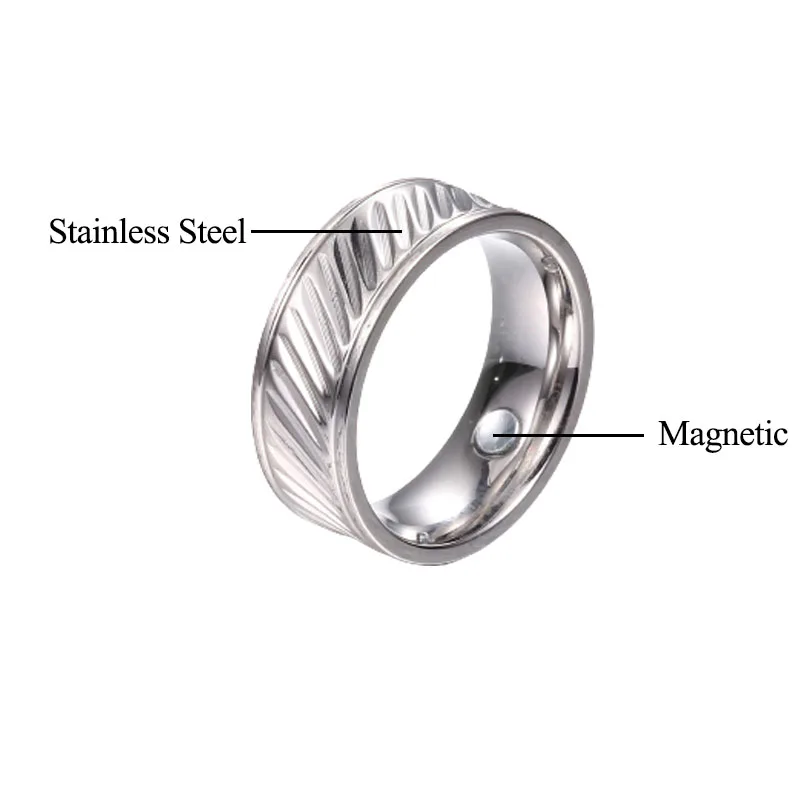 BioMagnetic Jewelry Wholesale Fashion Jewelry Finger Neodymium Ring Magnet Mens Stainless Steel Ring Black Fashion Jewelry Rings