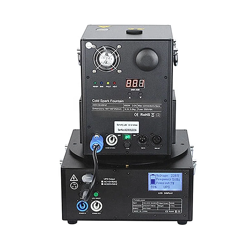 Лидер продаж 600 Вт беспроводная батарея Dmx512 электричество водопад вращающаяся машина с холодным блеском оборудование для диджея контроллер динамика