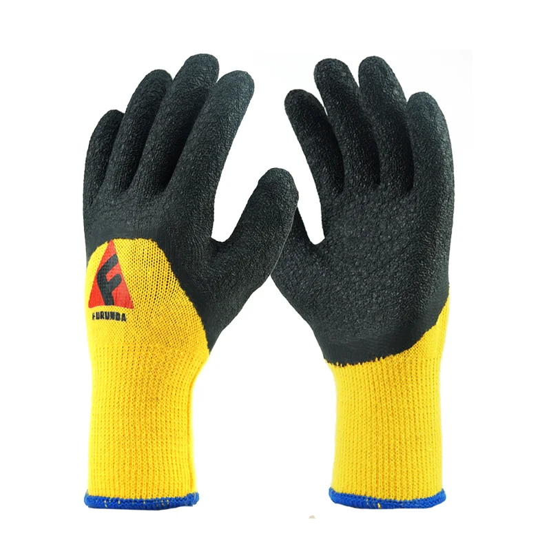 Durable rubber labor protection work wear-resistant cotton yarn line work site work latex crepe gloves