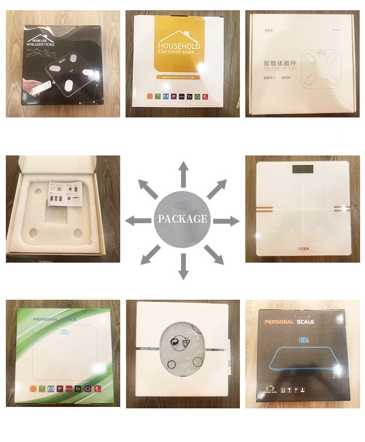 Wholesale LED Display Smart Heart Rate Bathroom Scale Display Body Fat Portable Weight Weighing Scales