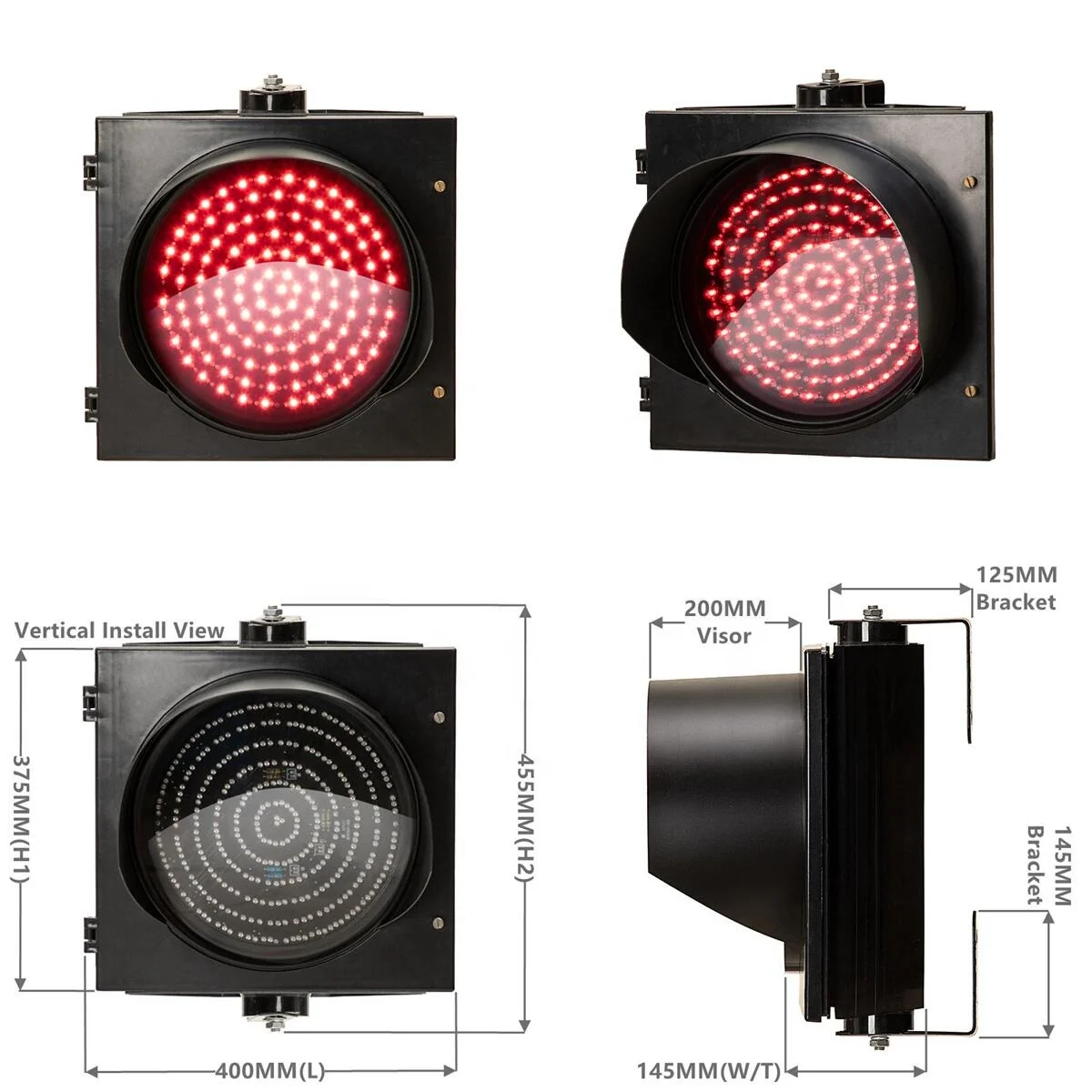 300MM 1-Aspect Red Yellow Green RYG Ball Smart Traffic Light