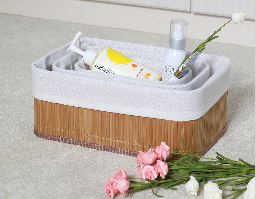 whole sale laundry sorter clothes basket hamper with bamboo woven bamboo basket bamboo storage baskets 3 set