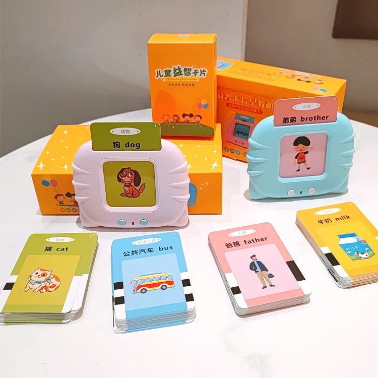 Talking Flash Cards Learning Toys for 2 3 4 5 Year Old Kids Toddler Flash Cards, Audible Learning Resources with Sound Effects,