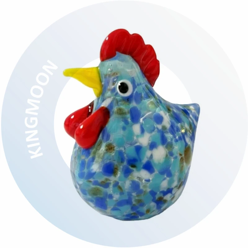 Handmade Crystal Chicken Statues Mini Glass Figurines blown Glass Farm Animals New Home Decoration Art Murano Glass Sculpture