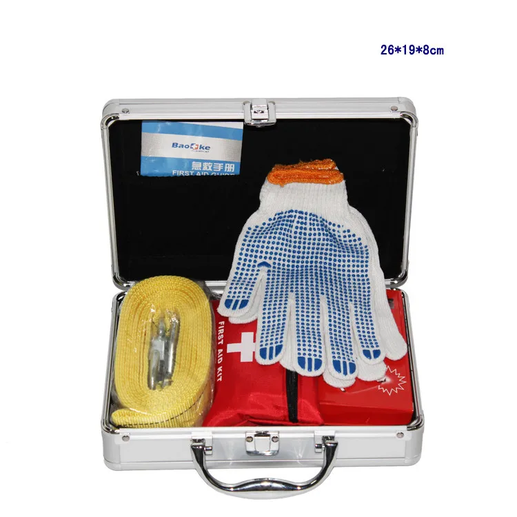 Carrying Car&Travel Emergency Tool with Aluminum Case, First Aid Kit with Aluminum Cabinet, Home Personal Care Box