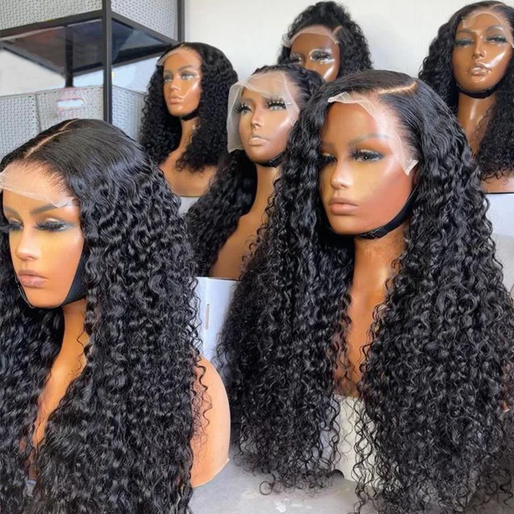 EB 13x6 Raw Indian Lace Frontal Human Hair Wig ,Glueless HD Full Lace Frontal Wigs, Brazilian Straight Curly Wig For Black Women