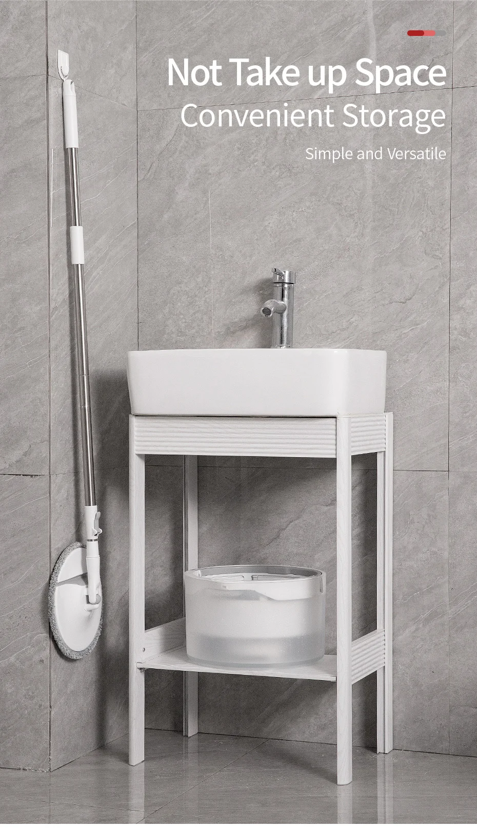 360 Rotation Microfiber Lazy Spin Mop Bucket Set Dirty Clean Separation Bucket  Wringer And Bucket For Mopping