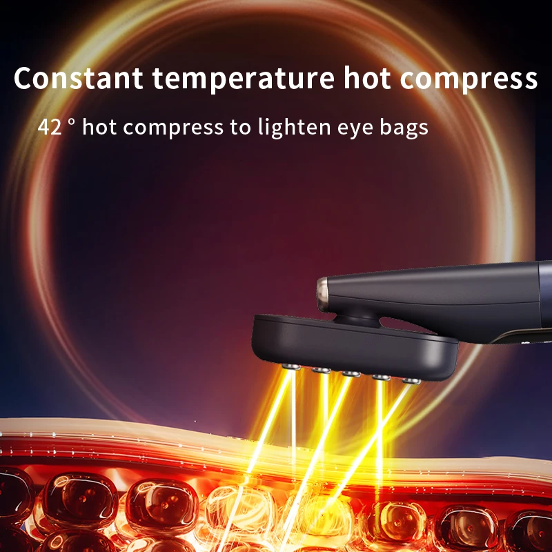 Hot selling wireless recharging base heat therapy EMS micro current skin care wand stick newest foldable eye massager with hot